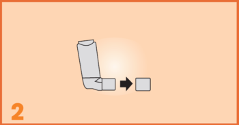 AeroChamber Plus Flow-Vu użycie dla dzieci - 2. krok