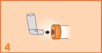 AeroChamber Plus Flow-Vu użycie dla dzieci - 4. krok