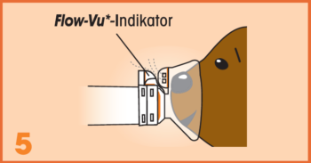 AeroChamber Plus Flow-Vu użycie dla dzieci - 5. krok