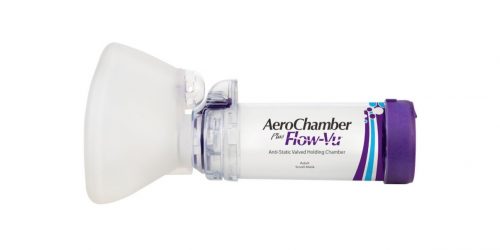 Produkt - AeroChamber Plus Flow-Vu z maską dla dorosłych i dzieci od 5 lat życia (Fioletowy)