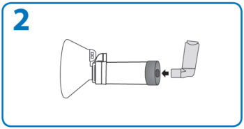 AeroChamber użycie z maską – 2. krok